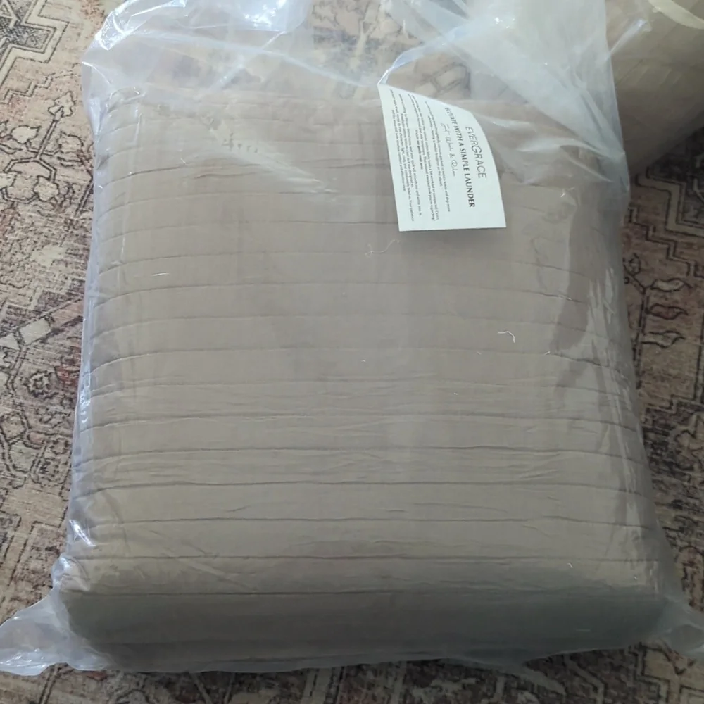 EVERGRACEHOME Cotton Sateen Quilt Set King Size, Pre-Washed Cotton Channel Stitc